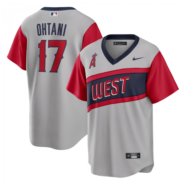 Men's Los Angeles Angels #17 Shohei Ohtani 2021 Little League Classic Road Cool Base Stitched Baseball Jersey